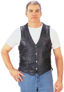 Biker Leather Vest with string lace