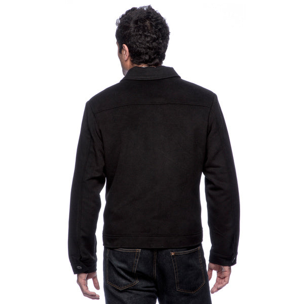 Men bomber jacket lightweight with zipper front closure and button cuffs color black
