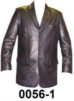 Men Lambskin Leather Blazer Jacket Black Color 3X