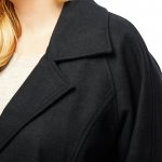 Women Plus Sizes Single Breasted Wool Pea Coat Raglan Sleeve