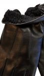 Men Lambskin Leather Gloves Black with Warm Lining