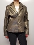 Women's Metallic Leather Blazer Jacket by Lee Cobb