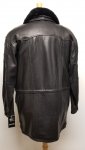 Men Leather Coat 3/4 Length Lambskin Color Black