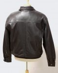 Men Genuine Leather Bomber Jacket Traditional Collar Zip Front