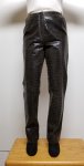 Women leather pants with animal print color Dark Brown