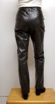 Women leather pants with animal print color Dark Brown