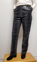 Women leather pants with animal print color Black on Gray