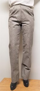 Women Leather Pants with animal print in Suede color Gray