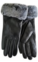 Women Sheepskin leather gloves with Fur cuffs