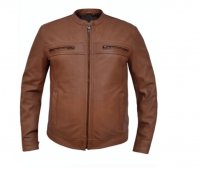 Men Motorcycle Biker Jacket Lightweight Leather
