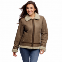 Women Shearling Aviator Bomber Jacket Coat