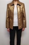 Women's Metallic Leather Jacket, Bronze