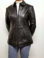 Women Real Lambskin Leather Bomber Jacket Color Black