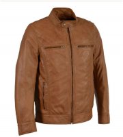 Men Lambskin Leather Fashion Moto Biker Jacket