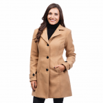 Women Trench Coat Single Breasted Color Carmel