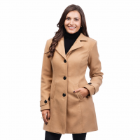 Women Trench Coat Single Breasted Color Carmel