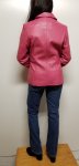 Women Lambskin Leather Zip Jacket Soft Pink Color
