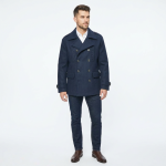 Men Peacoat Wool and Warm, Color Navy Blue