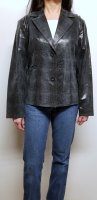 Women Leather Blazer Jacket with Animal Prints