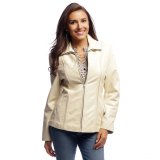 Genuine Lambskin Leather Jacket Zip Front Ivory Color