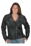 Women Biker Jacket Mid-weight Cowhide Leather