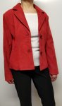 Women Suede Leather Blazer Jacket Color Red