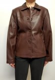 Women Lambskin Leather Jacket Button Front Closure