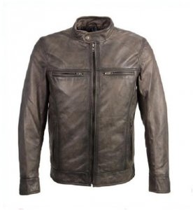 Men Lambskin Leather Moto Biker Jacket Distress Color
