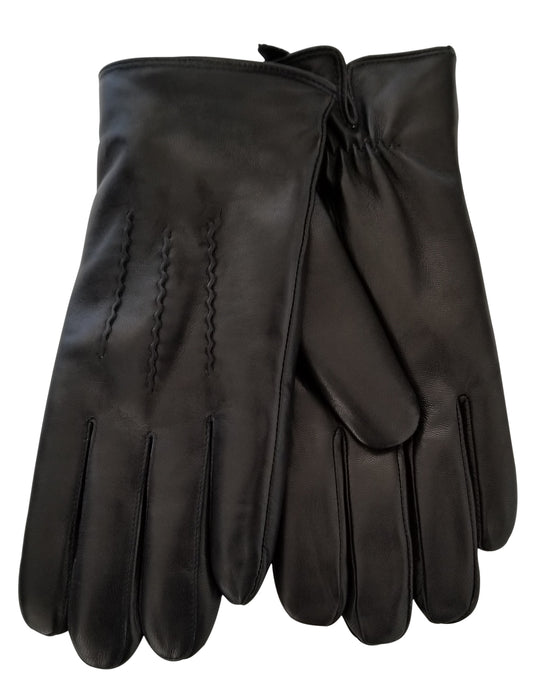 Men Soft Lambskin leather gloves with a three-stitch design
