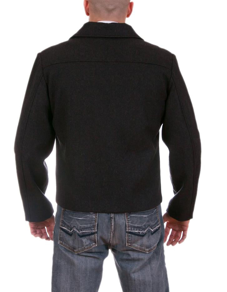 Men wool bomber jacket lightweight w/ zip front closure opened cuffs front pockets Color Ash Gray