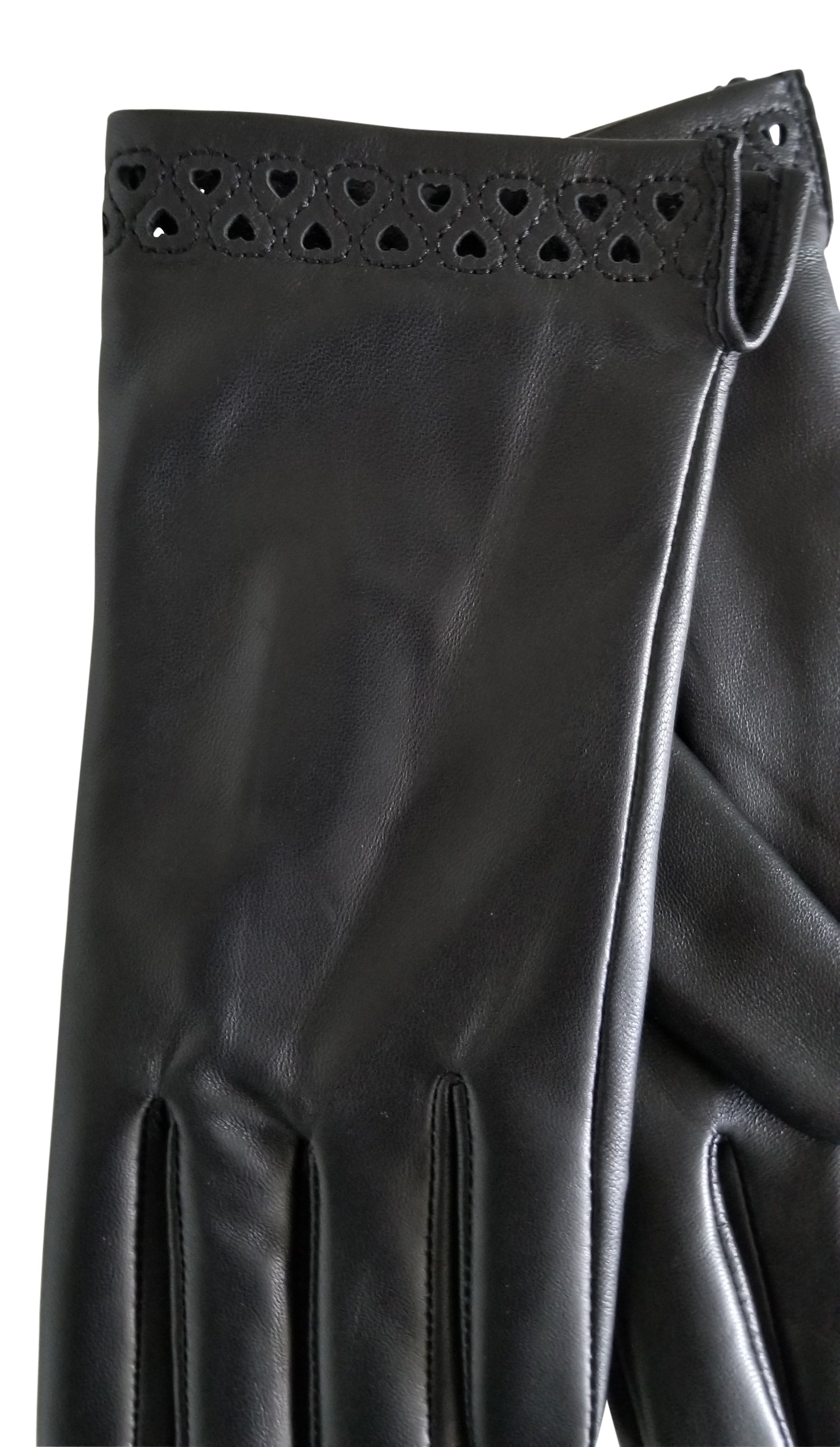 Women Lambskin leather gloves with perforated cuffs