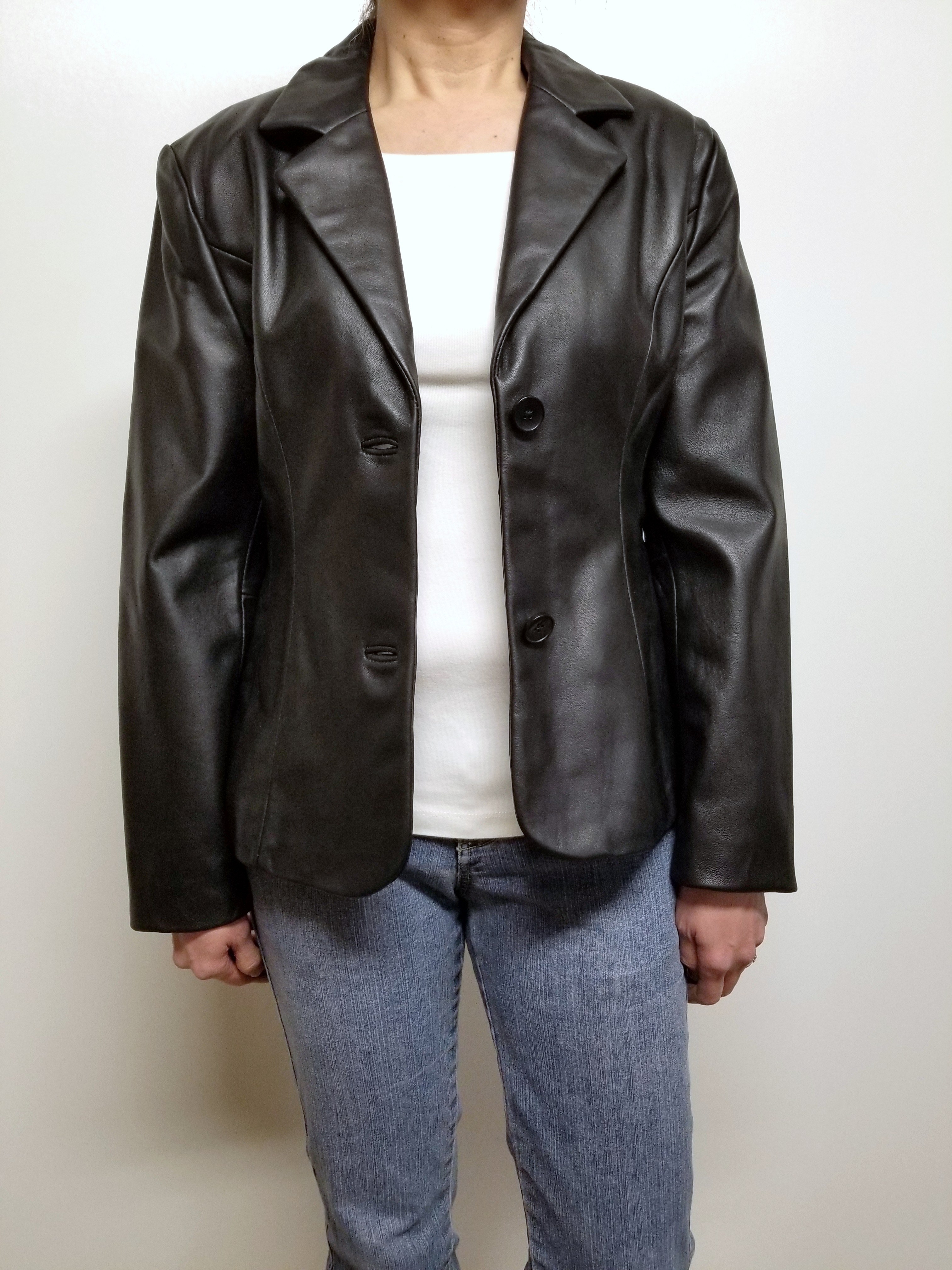 Women Leather Blazer Soft Lambskin Moto Jacket Women Leather Blazer ...