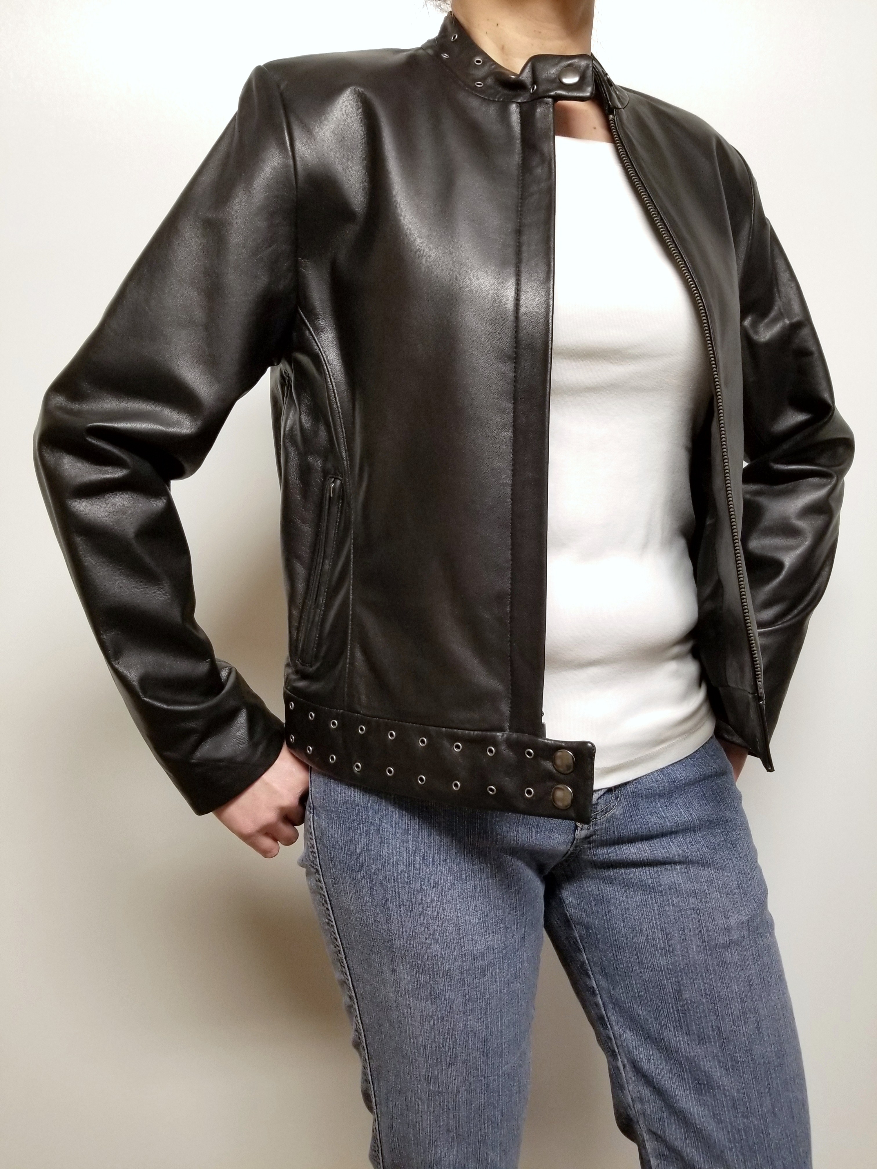 Women Lambskin Leather Moto Fashion Biker Jacket Women Leather Moto ...